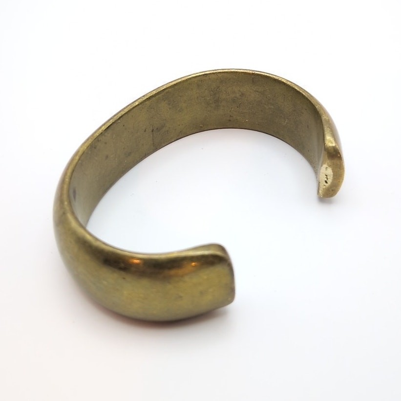 Solid Heavy Wide Band Brass Open Cuff Bracelet Boho Classic XS/S