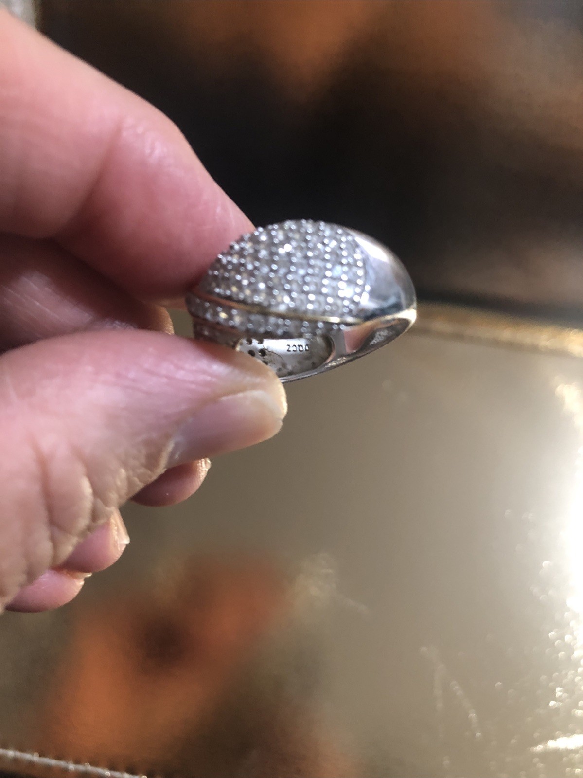 Ladies Sterling Silver 925 Cubic Zerconia Daimonique Engagement Ring , Size Q