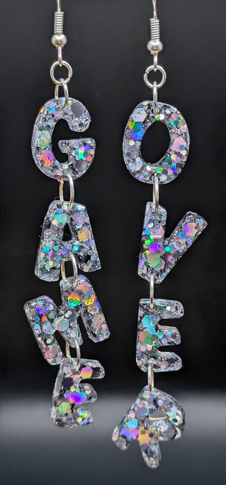 Glitter GAME OVER Earrings – Novelty X Box PlayStation Fun Gift For Gamers