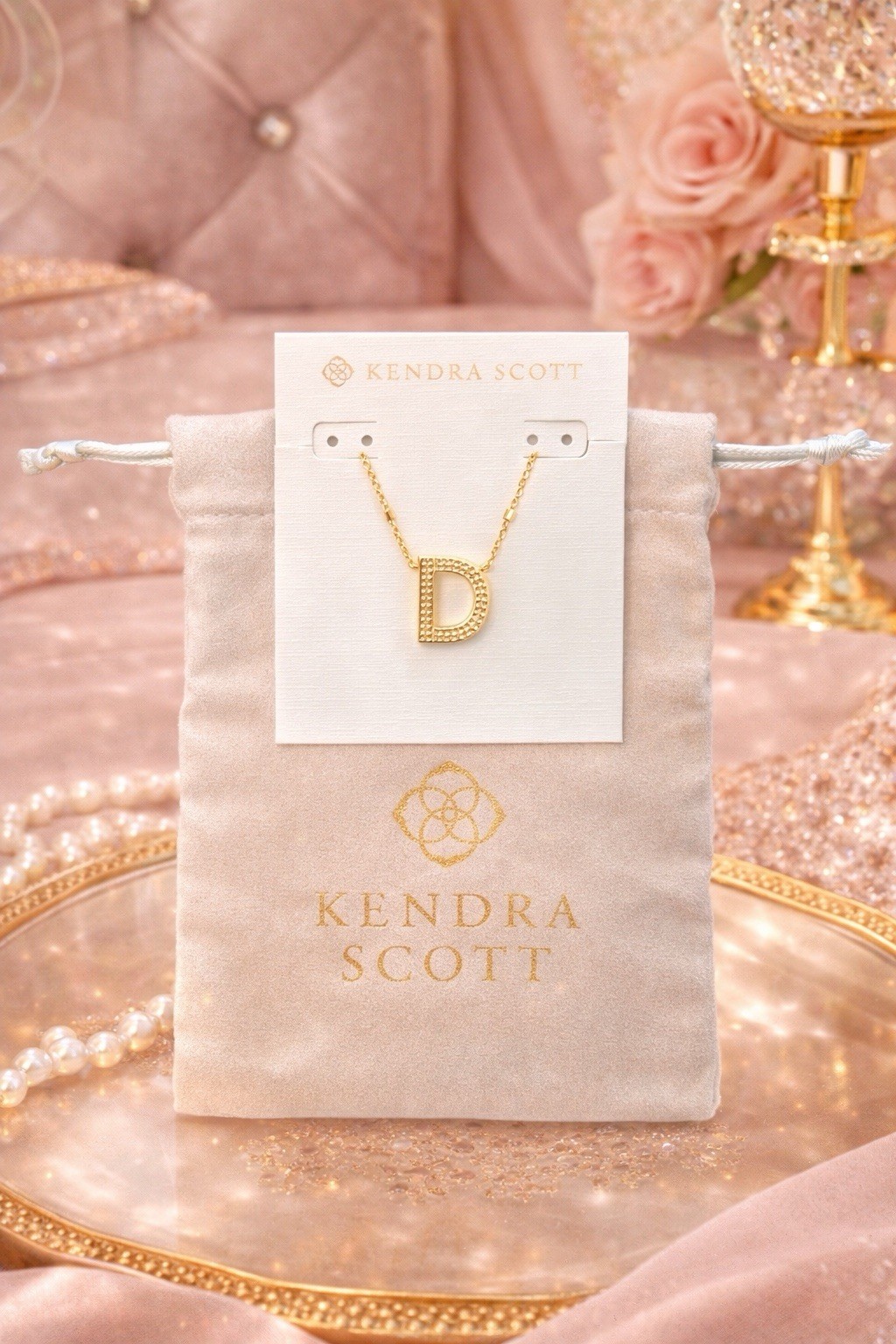 Kendra Scott Gold Letter D Pendant Necklace 14k Yellow Gold Plated
