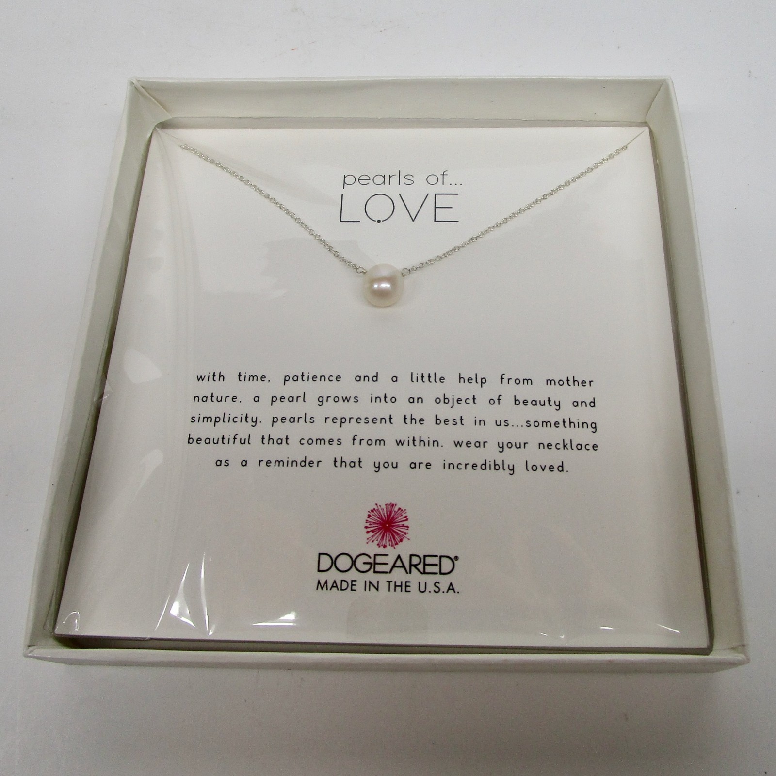 Dogeared Pearls of Love pearl necklace silver tone chain new box Valentine’s Day