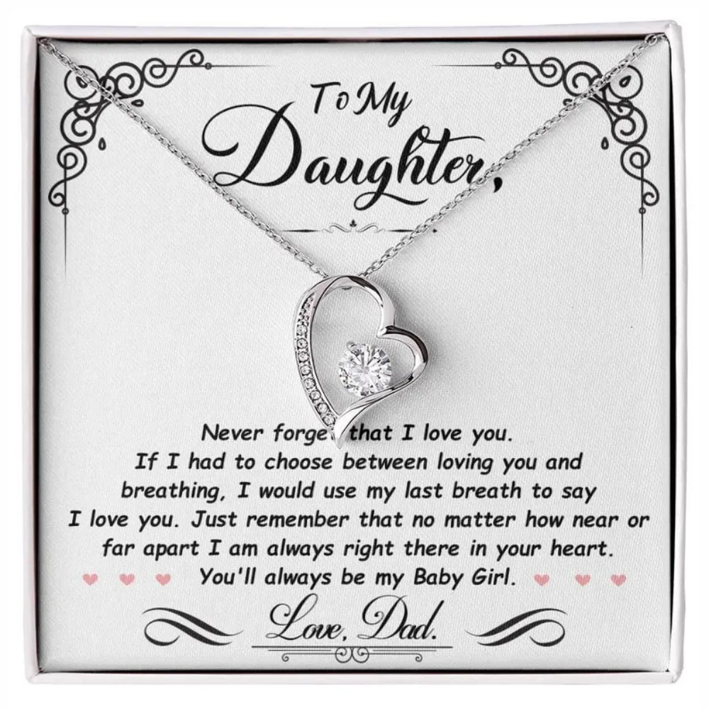 To My Daughter Forever Love Necklace, Luxury Box