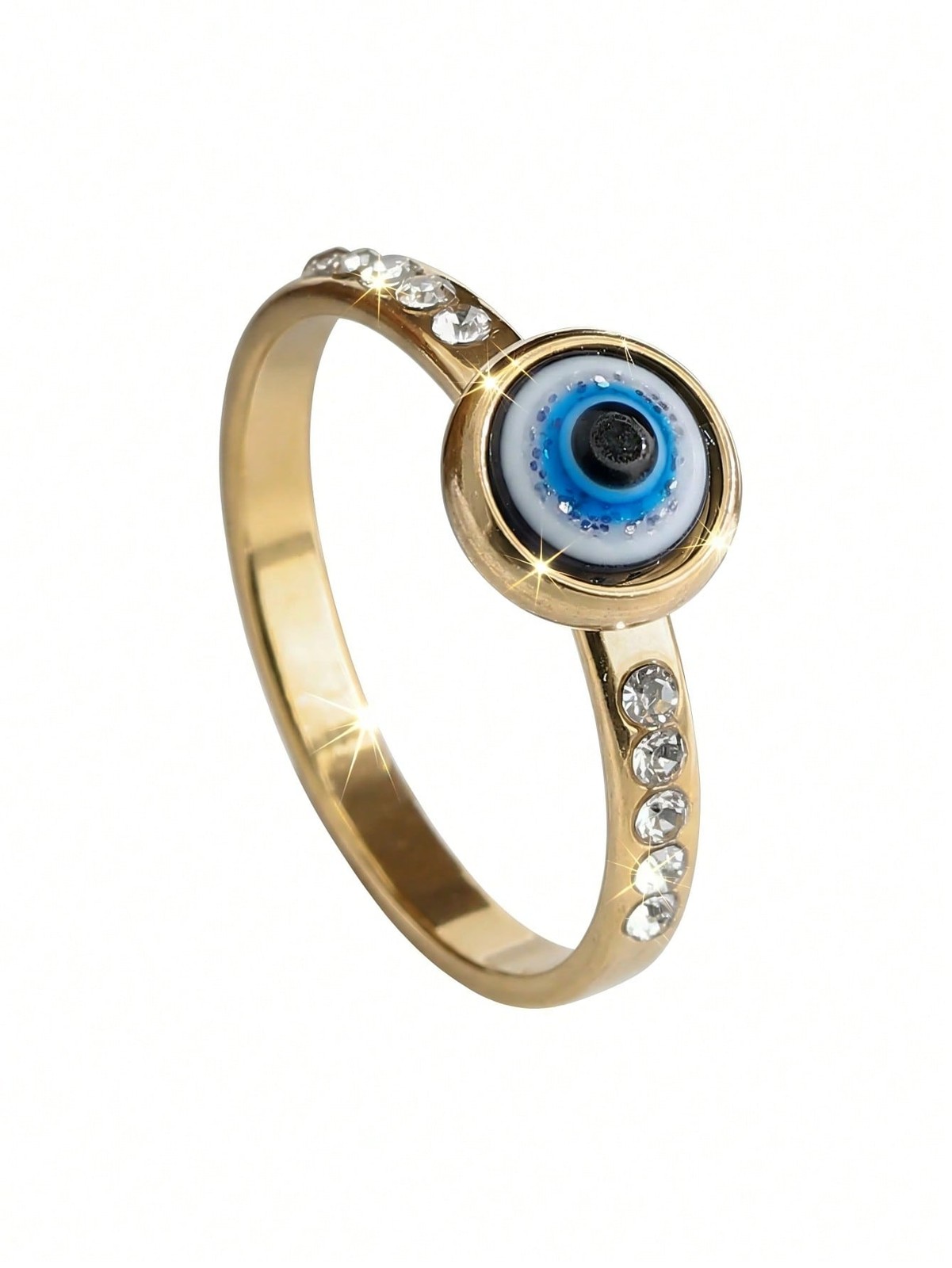 1pc Minimalist Evil Eye Ring For Men & Women, Gold Silver Tone, Sizes 5-10