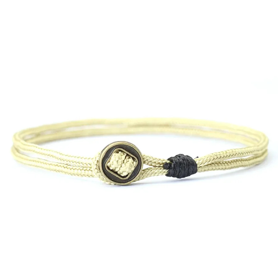 NEW Novel Mens Bracelet With String Handmade Duoble Cord Braslet Easy Hook Wrap!