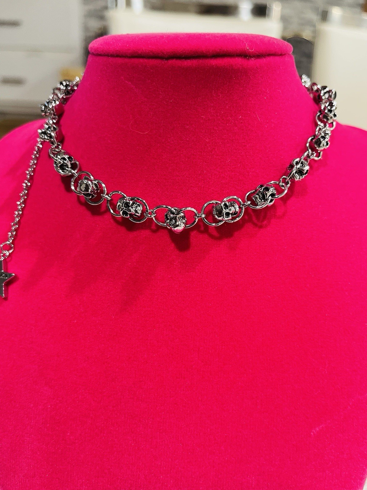 Dalmata Skull Chain Necklace Chocker