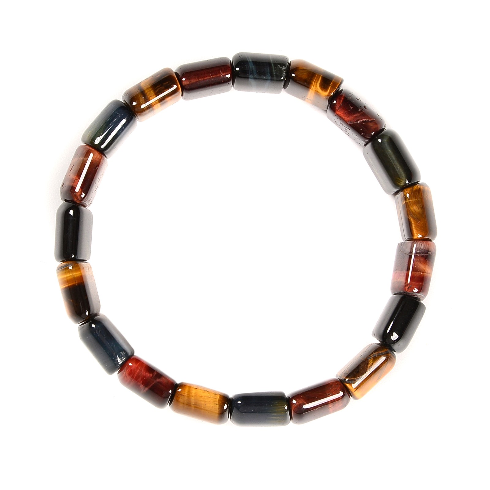 Multi-color Tiger Eye Double Drill Bracelet Size Approx 11x15mm Length 7.5″