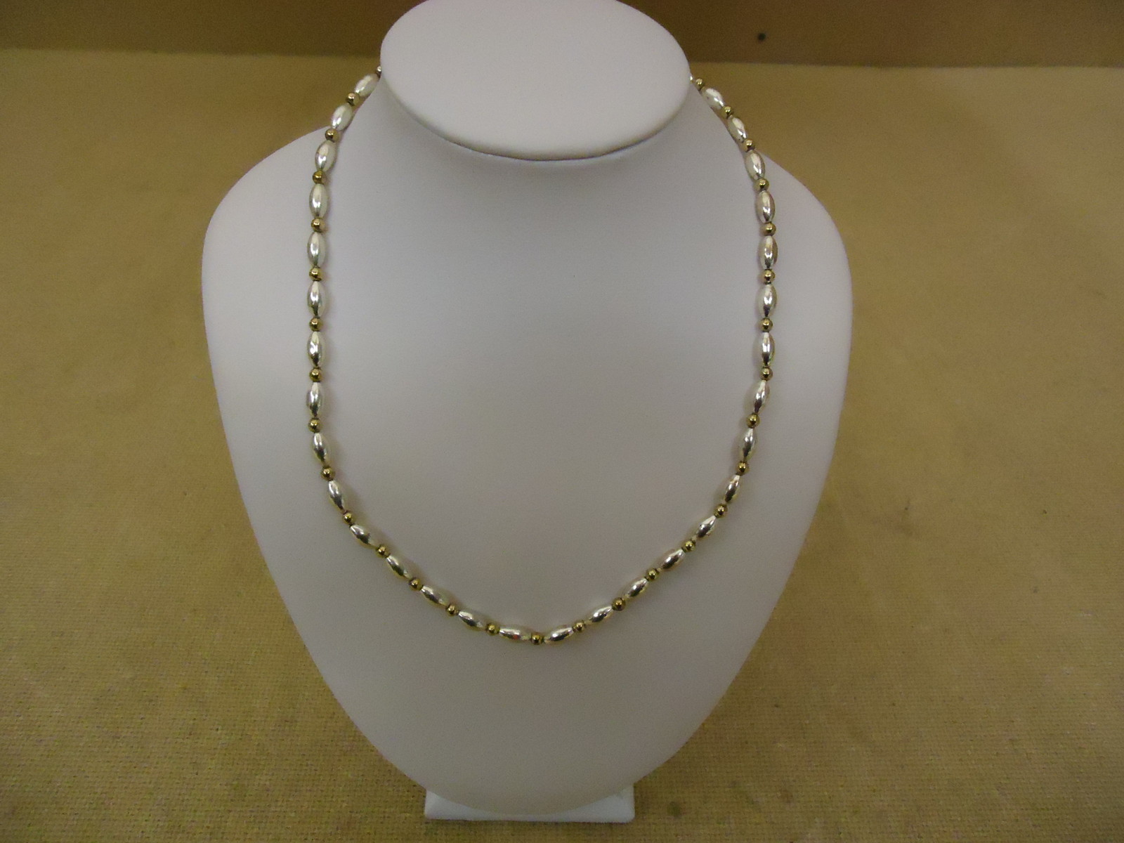 Designer Fashion Necklace 16-18in L Strand/String Metal Female Adult Silver/Gold