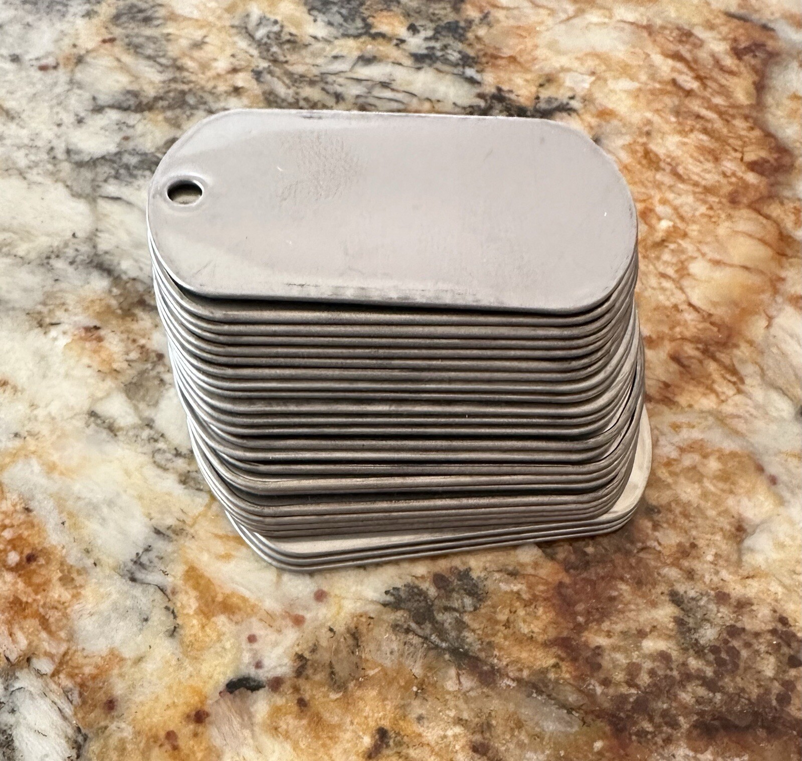 Lot of 30 Blank Plain Stainless Steel Dog Tags Pendant Matte Finish Jewelry