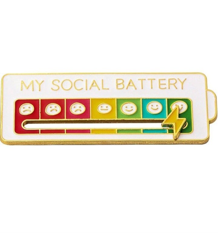 Funny My Social Pin Sliding Mood tracker Lapel Pin, Interactive Social Energy…