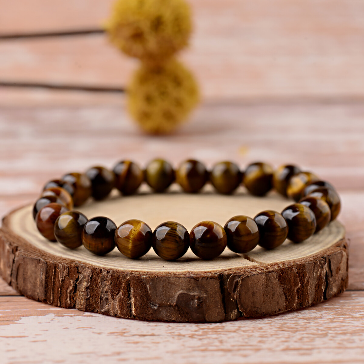 Natural Stone Tiger Eye Beads Buddha Head Women Men’s Yoga Energy Bracelets Gift
