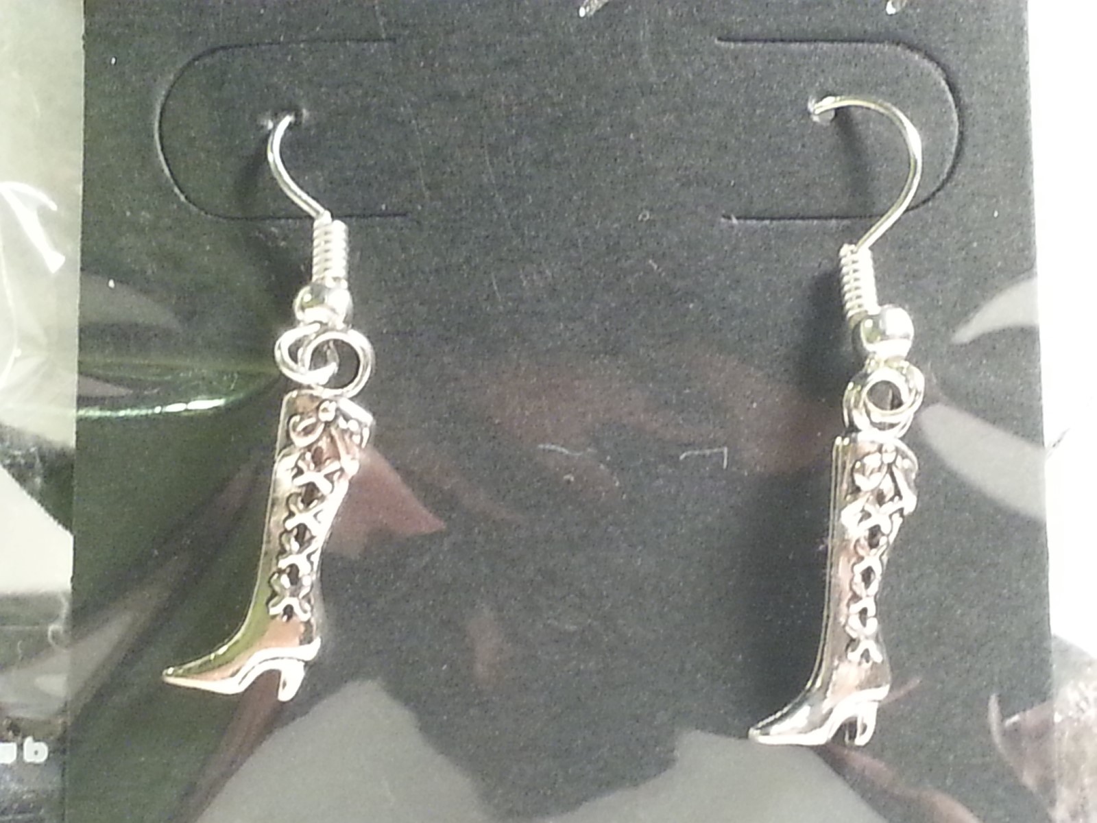 Silver Tone High Heel Lace Up Boot Drop Style Hook Earrings – Fashion Jewelry