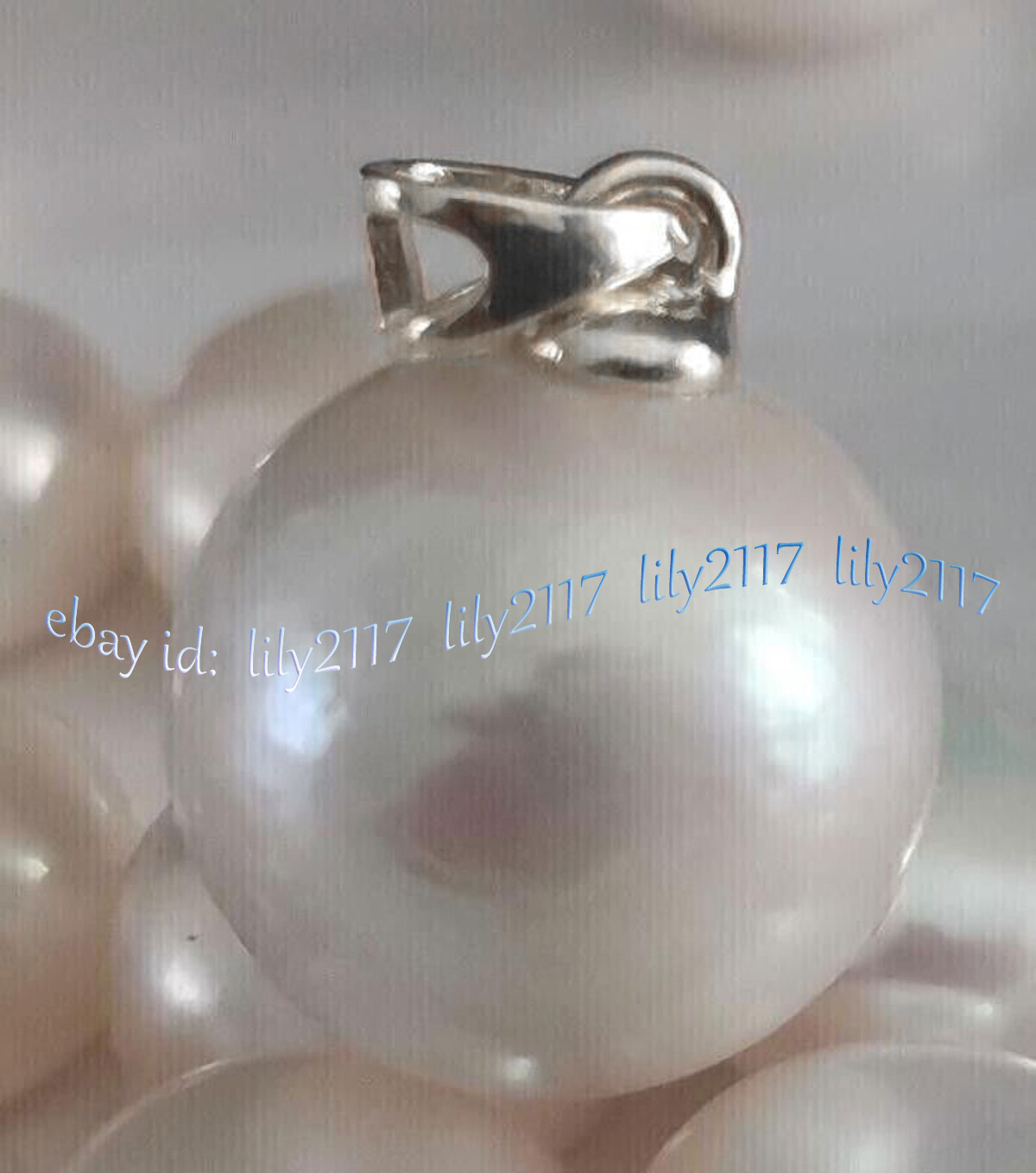 Gorgeous AAA 8-12mm Genuine Natural Round South Sea White Pearl Pendant 14K Gold