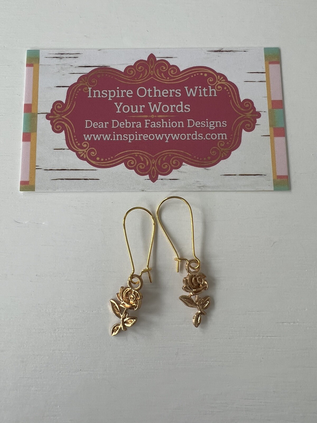 Rose Flower light Weight Gold Color Charm earrings