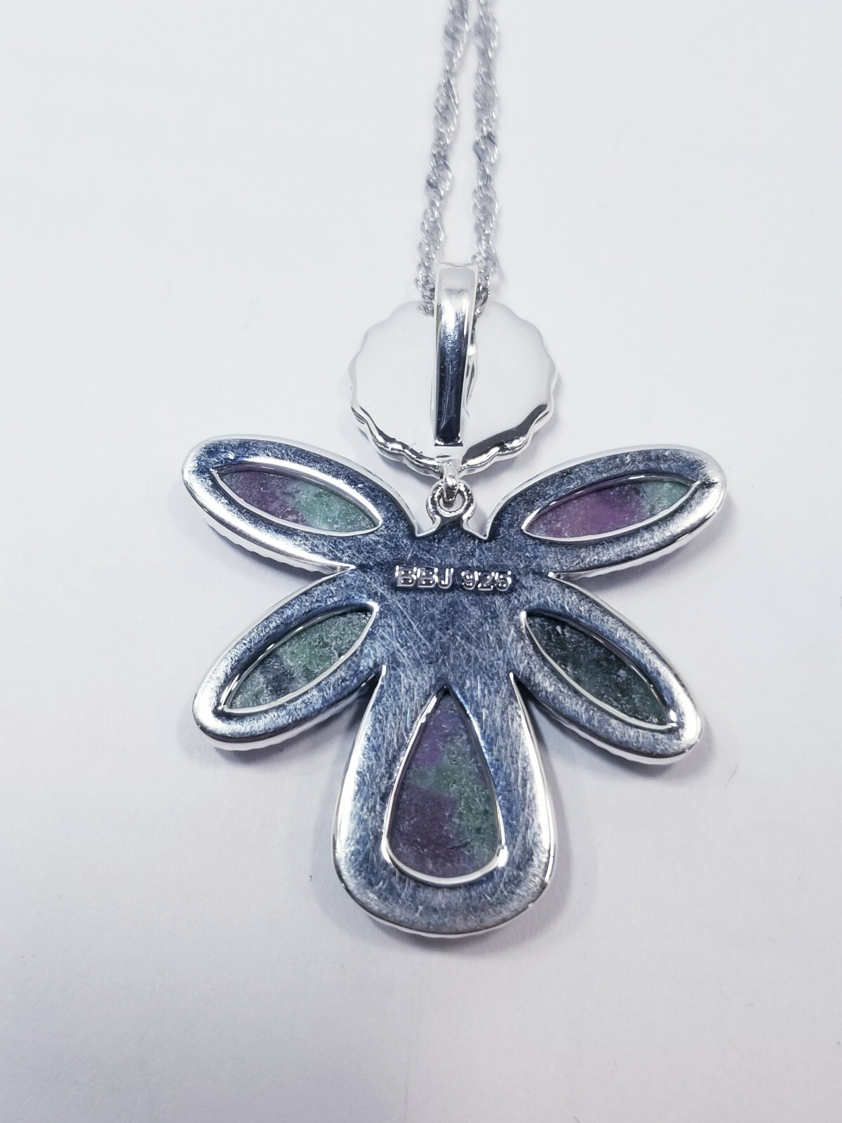 JTV Ruby-in-Zoisite Sterling Silver Pendant with Chain