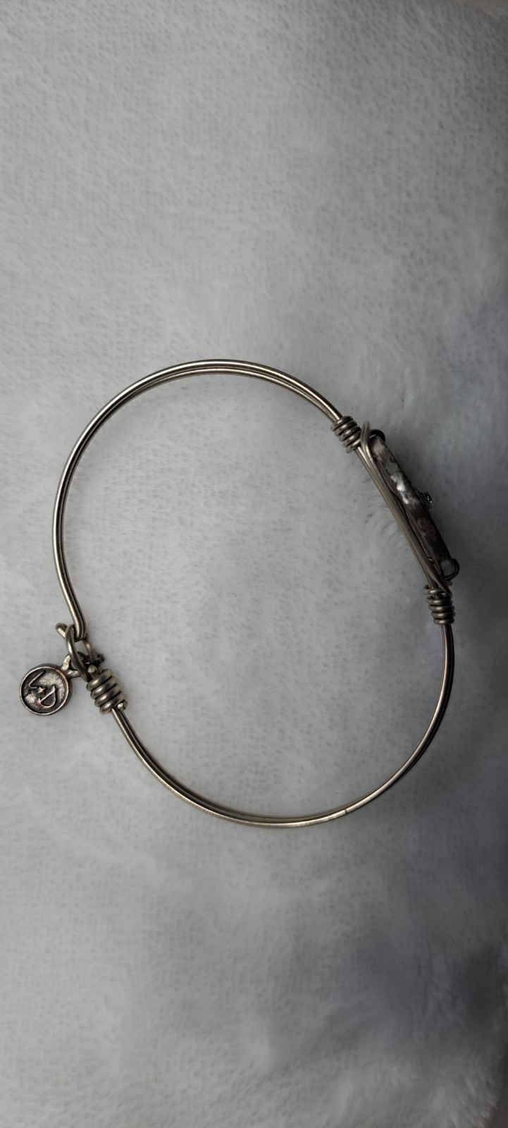 Luca + Danni Snowflake Swarovski Crystal Silver Tone Bangle Regular Size