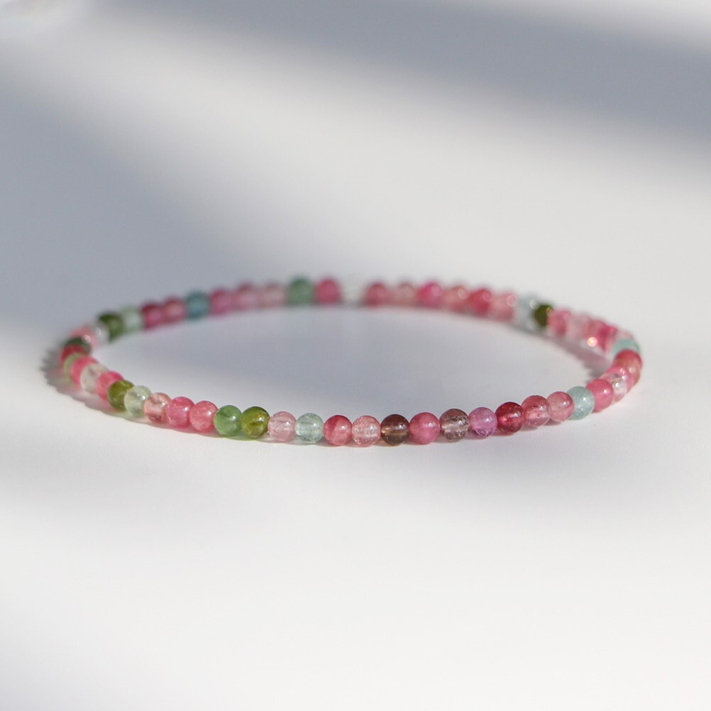 Tourmaline Dainty Stretch Bracelet Delicate Small Beads Simple Healing Bracelet