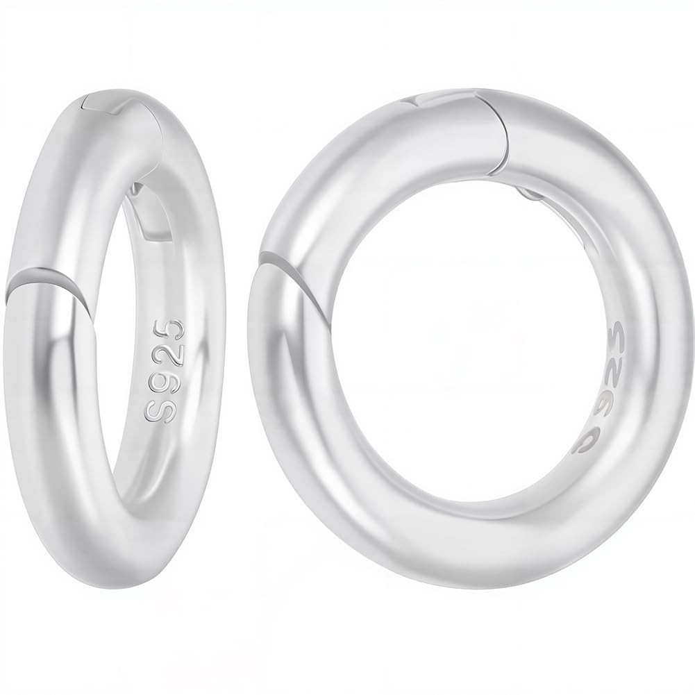 2Pcs 12mm Spring O Rings Gate Rings – 925 Sterling Silver Snap Clips for Jewelry