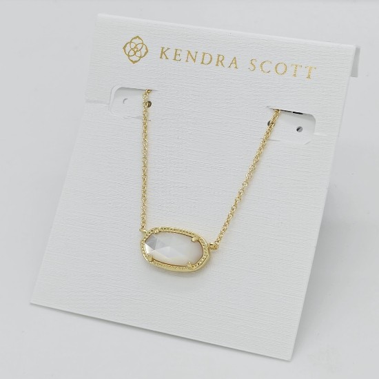 New Kendra Scott Elisa Gold Pendant Necklace In Ivory Pearl