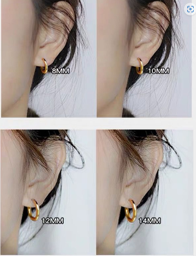 2Pcs Silver Gold Plated Plain Hinged Huggie Hoop Ear Earrings Women Girl PE49