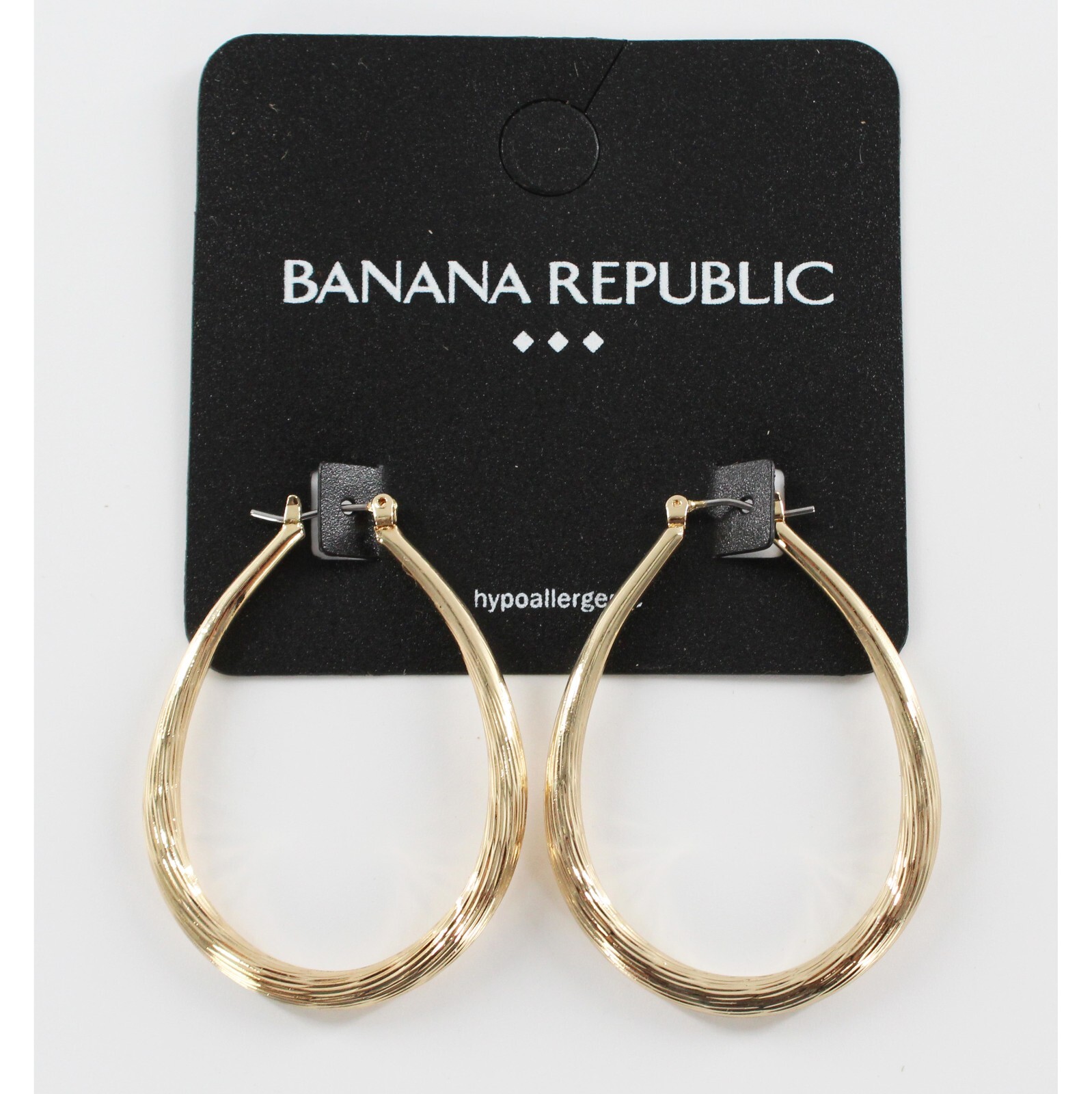 New Banana Republic Textured Teardrop Hoop Earrings #E1425