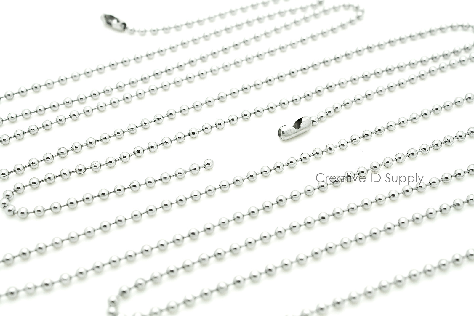 LOT 10 25 50 100 PCS HIGH QUALITY STAINLESS STEEL BALL CHAIN NECKLACES 2.4mm 30″