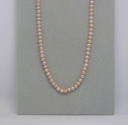 Matinee Length Pink Freshwater Pearl Stretch Strand, 4.5 – 5.5 mm, 120 Carats