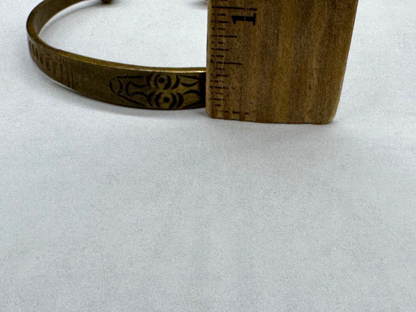 TRIBAL ESTATE SOLID BRASS AFRICAN HAND STAMPED CHASED CUFF BRACELET