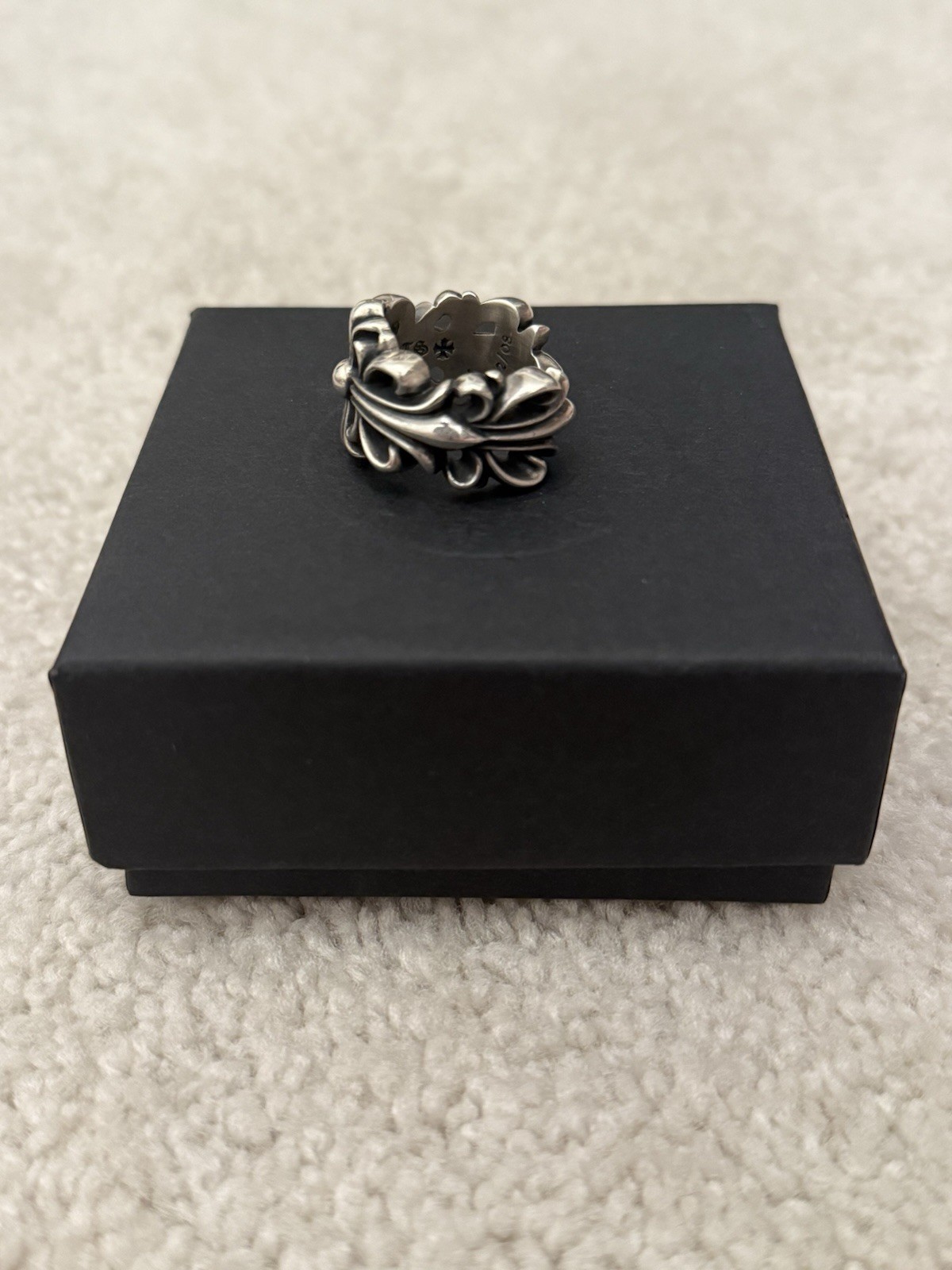Chrome Hearts Double Floral Ring 925 Sterling Silver Pre-owned Size 10