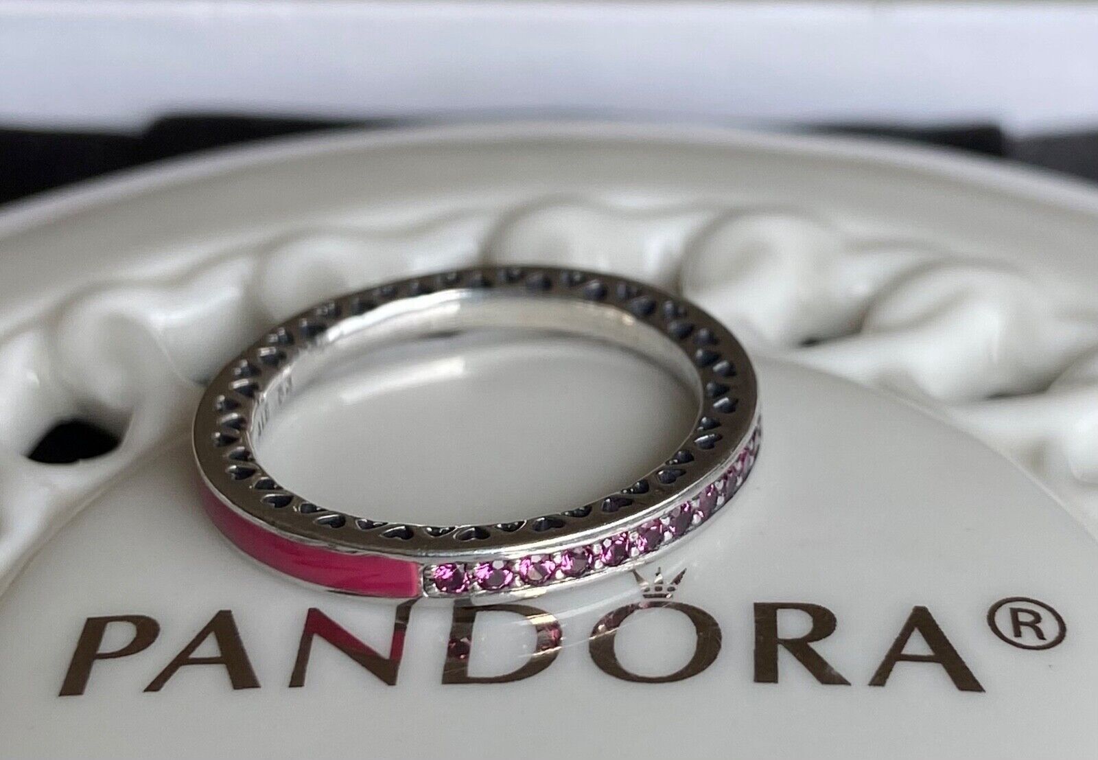 Authentic Pandora Orchid Radiant Hearts of Pandora Ring #191011NCC