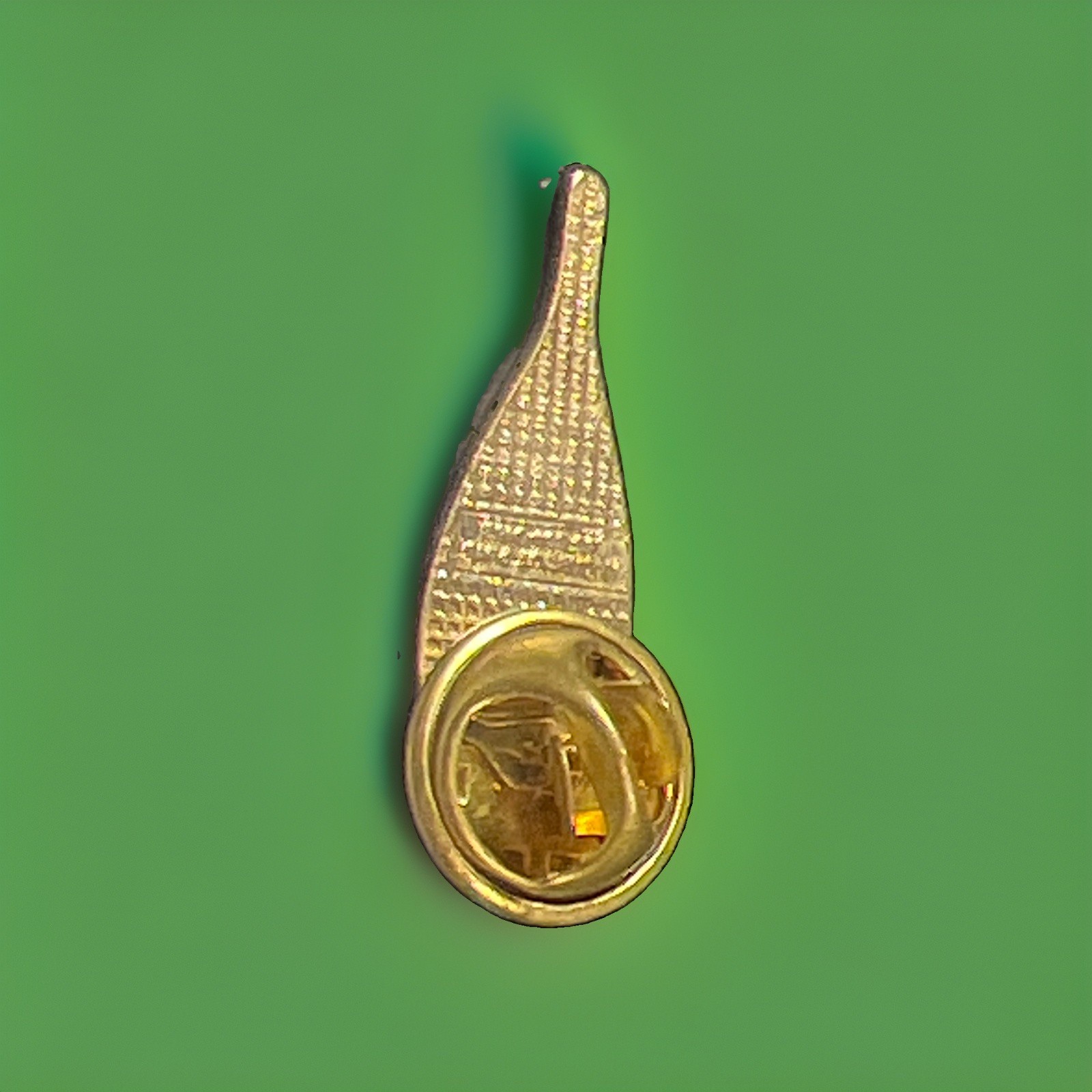 Gold Tone Metal Snow Shoe Pin Sports Theme 1.25 in No Stone
