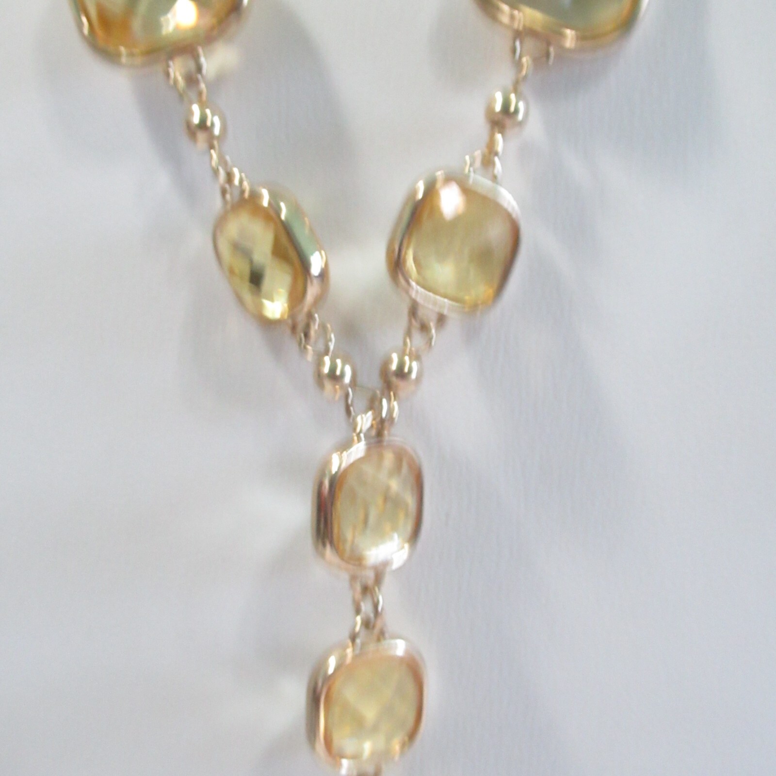 Banana Republic Faux Crystal Pale Yellow Long w Tassel