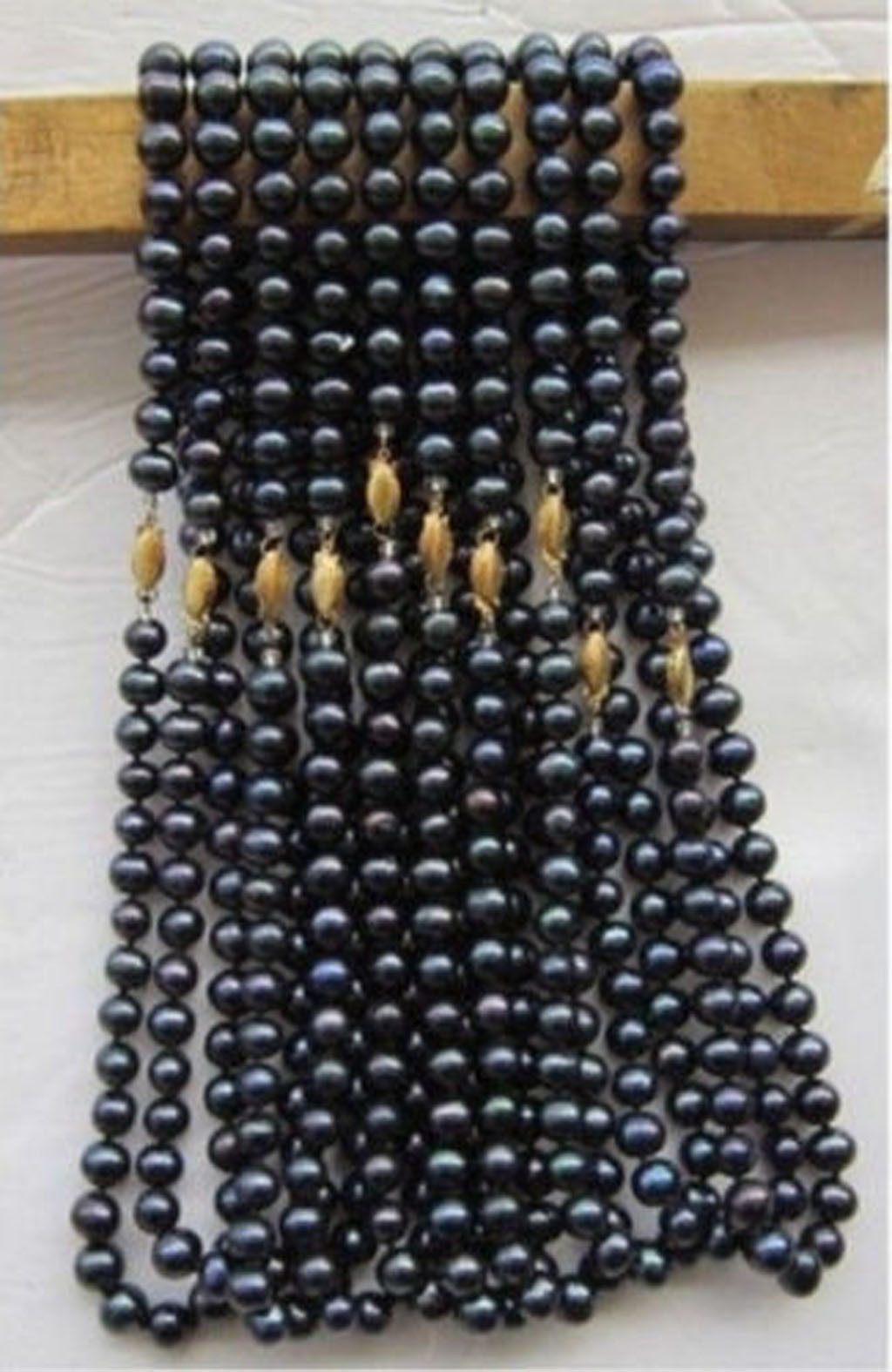 Wholesale 10 Pcs Natural 7-8mm Black Freshwater Pearl Necklace 18”