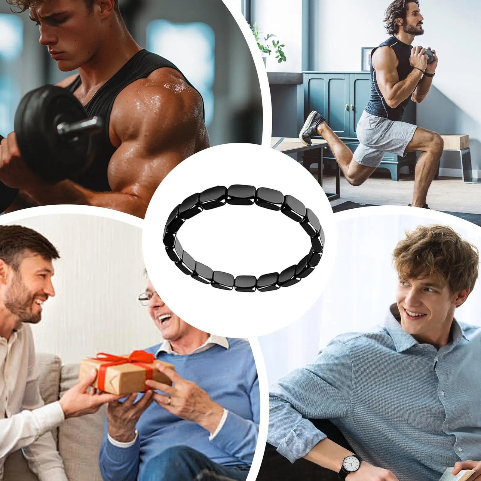 Hemys Hematite Bracelet for Men, 2025 New Hemios bracelet Male Energy Jewelry