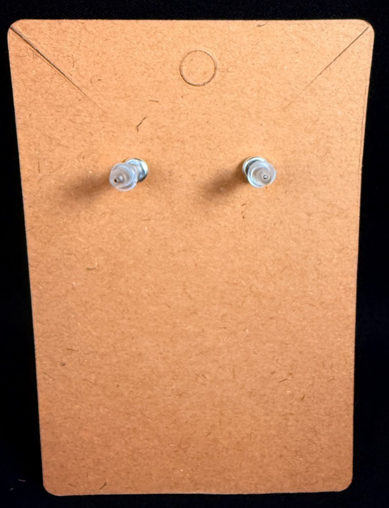 Rhinestone Earrings – Studs – Silver – Approx 1/4 Inch Across – Extra Small