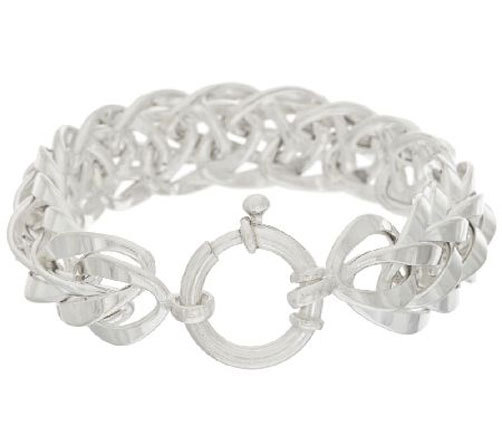All Shiny Spiga Wheat Orme Woven Bracelet REAL 925 Sterling Silver QVC J295977