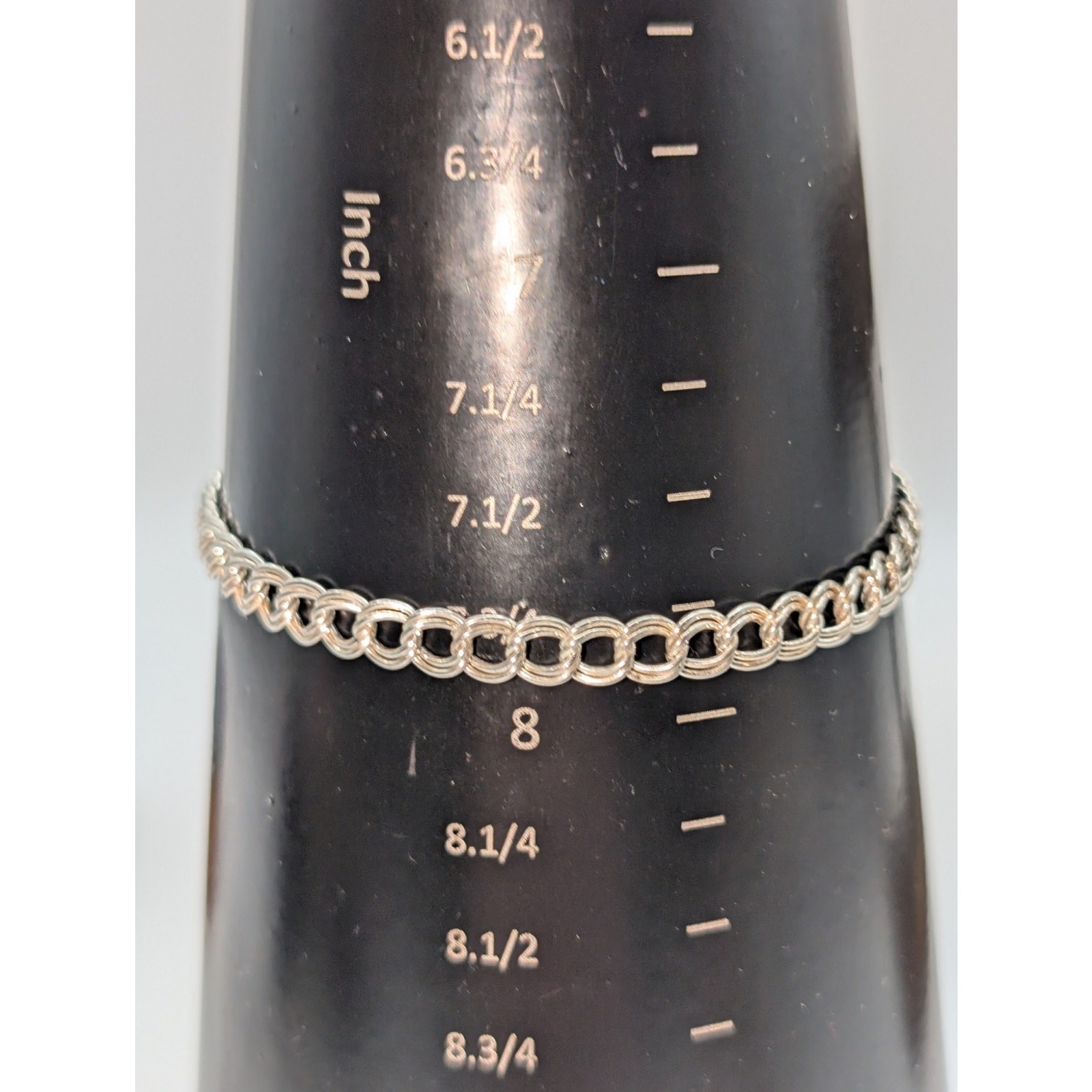 925 Sterling Silver Double Curb Link Chain 5mm 8″ Charm Bracelet