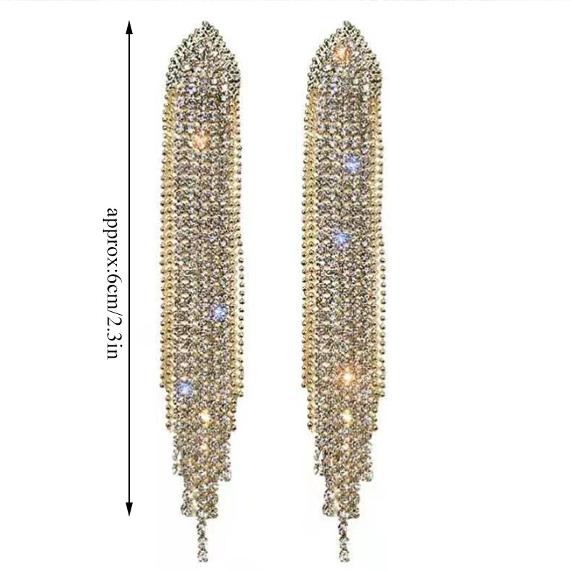 1 Pair Tassel Earring Ear Studs Pendant Silver Dangle Punk Drop Earrings Jewelry
