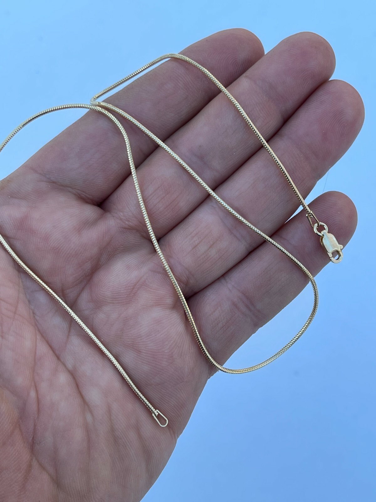 14k Gold Plated Solid 925 Sterling Silver Snake Chain Necklace 14-30″ 1.5mm