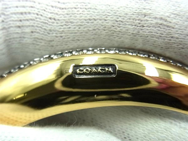Excellent Condition COACH Bangle Rhinestone Bracelet Accessory for Women Silver