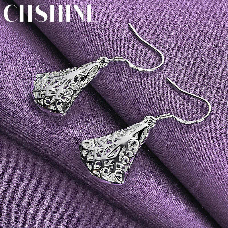 CHSHINE 925 Sterling Silver Fan Geometric Earrings Fashion Charm Jewelry Eardrop