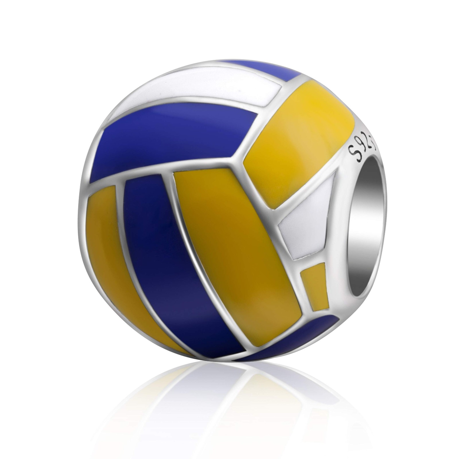 Love Sports Charms 925 Sterling Silver Baseball Volleyball Beads Fits Europea…