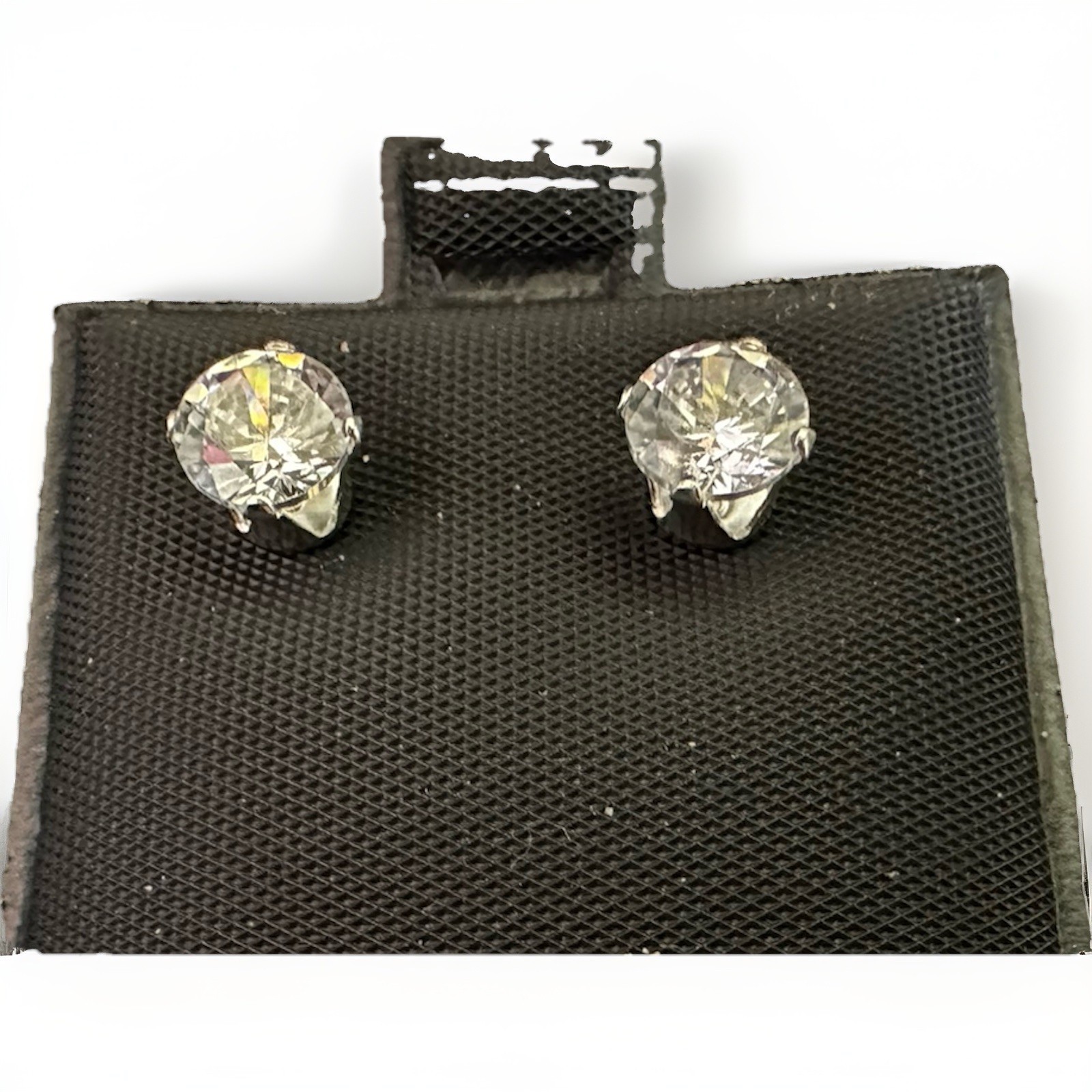 Everyday Luxury Silver 6mm Cubic Zirconia Earrings Unisex Teen Adult Kids Gift