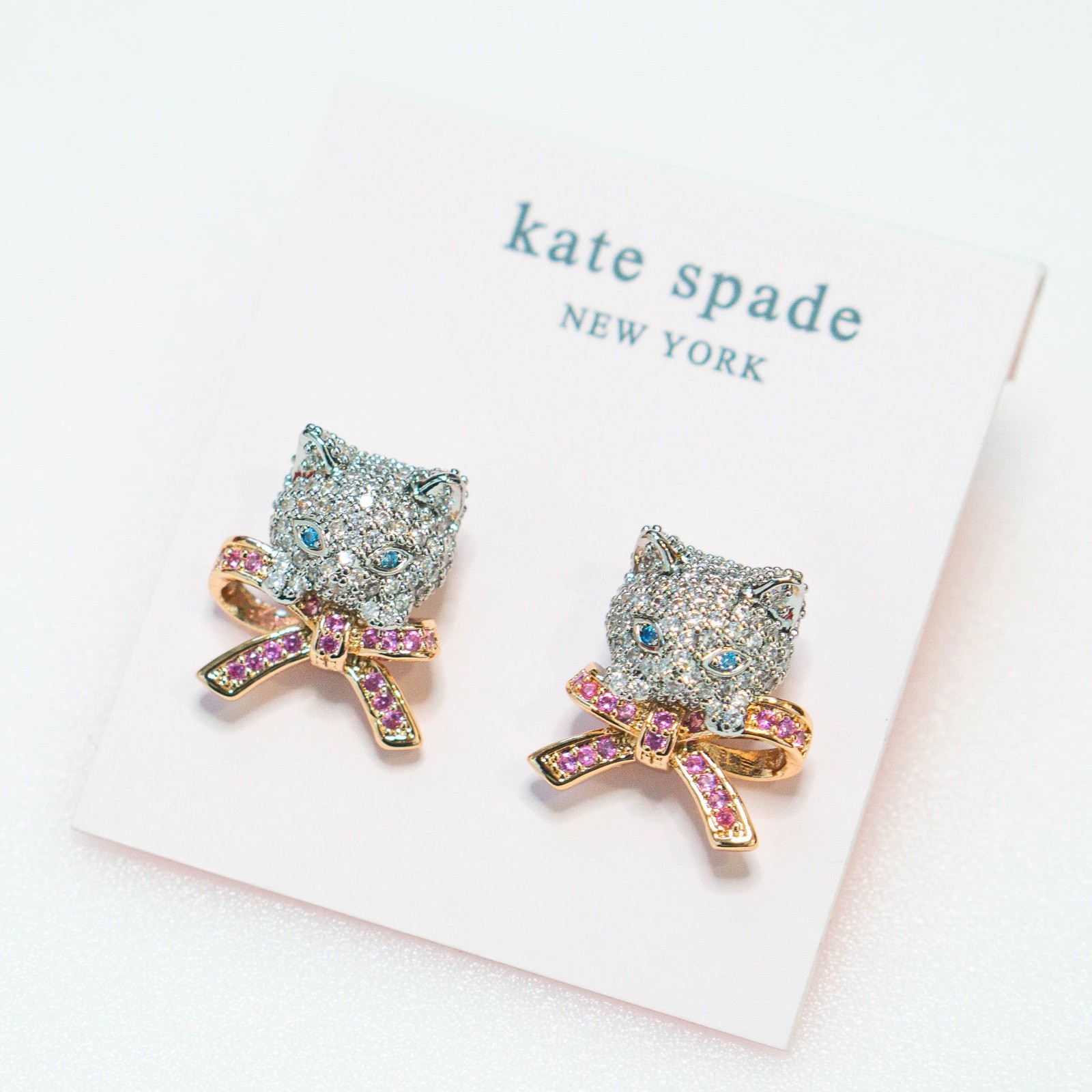 Kate Spade Pawlina Crystal Cat Studs