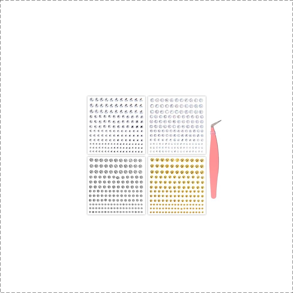 OUFER Stick on Acrylic Fake Piercings, Lip Studs Eyebrow 1~5MM, Silver