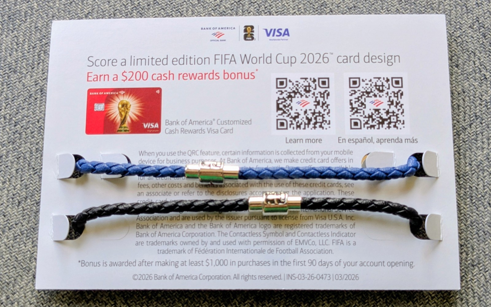 (2) Bank Of America FIFA World Cup Charm Bracelets New York City Size Large