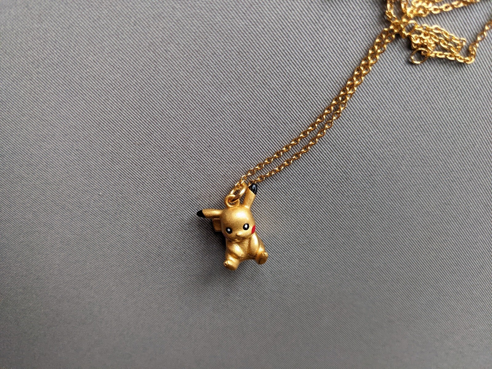 Pokemon Pikachu Necklace 925 Silver Gold Plated (45cm/18″) 💞 5 for Free UK P&P