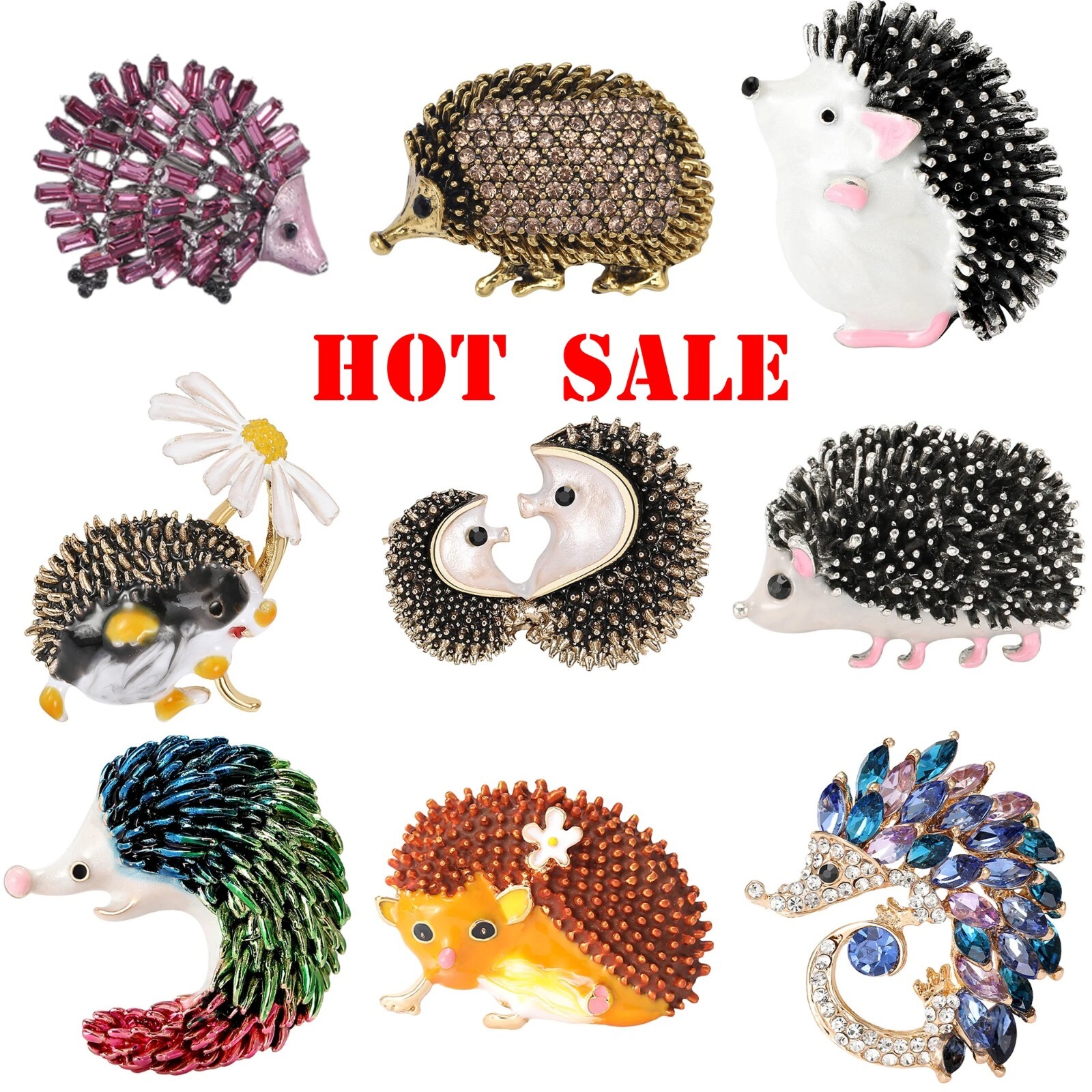 Hot Sale Enamel Hedgehog Brooches Small Animal Pin Friend Gifts Accessories
