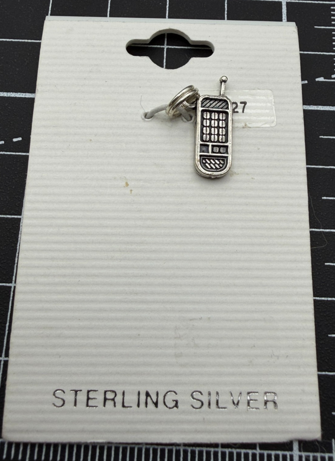 Vintage Tiny 1990’s 925 Sterling Silver Cell Phone Bracelet Charm Jewelry