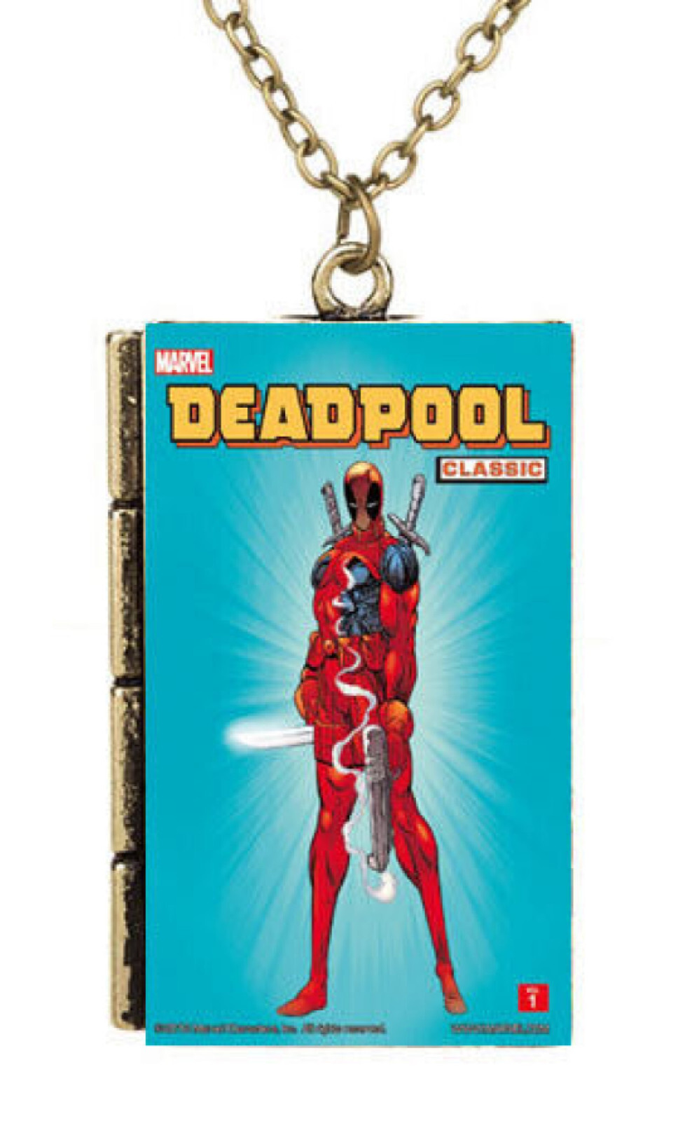 Deadpool Spiderman Comic Books Illustrated Cover Pendant Necklace Free Gift Bag