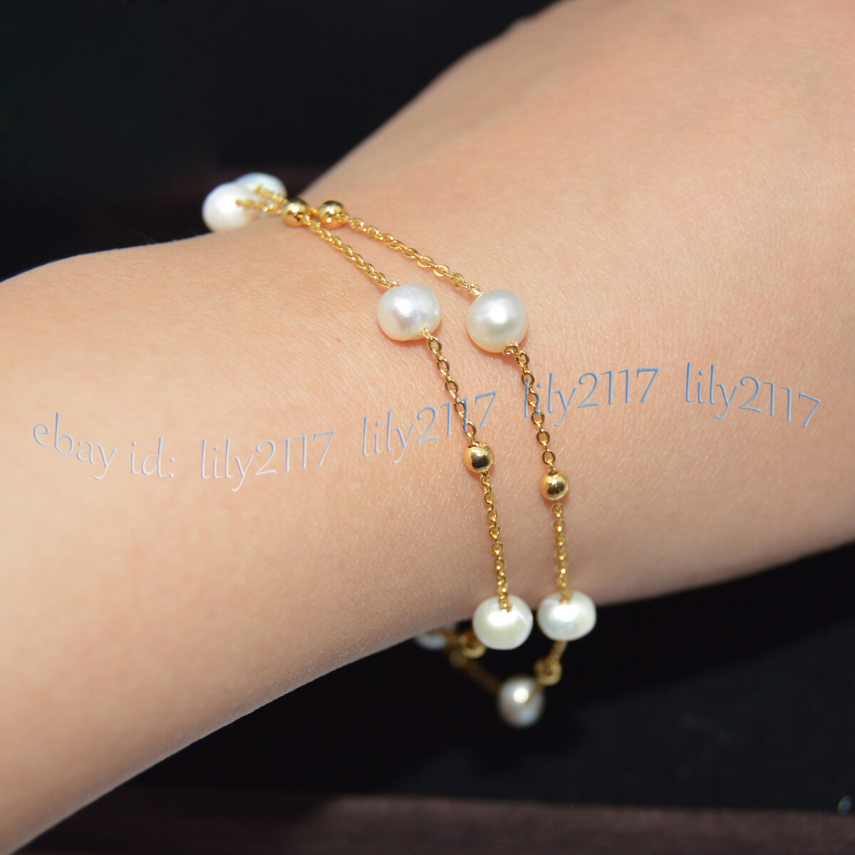 Real Natural 6-7mm White Freshwater Baroque Pearl Gold Chain Necklace 20/32”